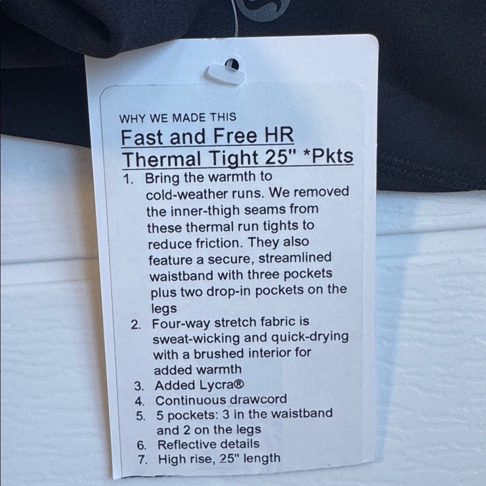 LULULEMON FAST & FREE HR THERMAL TIGHT 25” - 5 PKTS - Picture 7 of 12